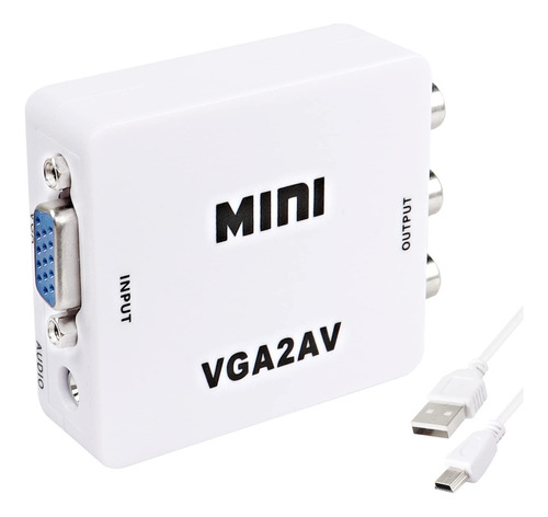 Xmsjsiy Vga A Av Rca Convertidor Compuesto Adaptador Caja Co