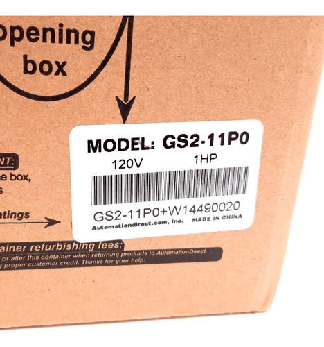 Automation Direct Gs2-11p0 Ac Micro Drive, In 120vac 1ph Ssb