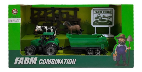 Tractor A Friccion Con Acoplado Y Animales 6180