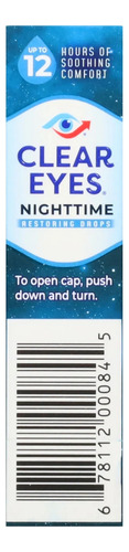 Clear Eyes Gotas Nocturnas Para Aliviar El Ojo Seco 15 Ml