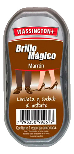 Esponja Siliconada Brillo Mágico Calzado Marrón Wassington
