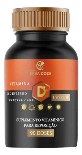 Vitamina D3 10.000ui 90 Cápsulas Suplemento Saúde