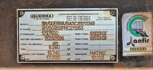 Rodocaçamba Guerra 2023/24 35m3 Na Lata C/pneus 2i38