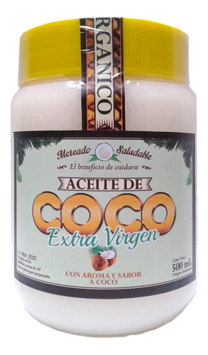 Aceite De Coco Extravirgen 1 Lt. Con Aroma Y Sabor.
