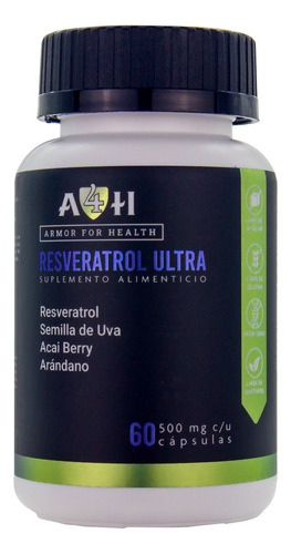 Suplemento A4h Resveratrol Acai Arandano Semilla Uva 60 Caps Sabor Sin Sabor