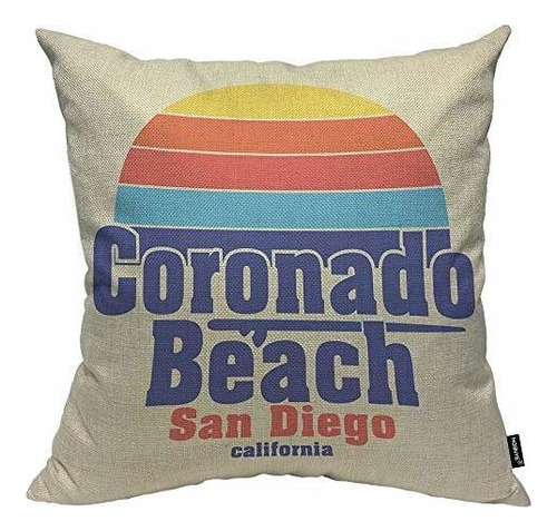 Hosnye San Diego Beach Throw Pillow Fundas De Cojíncoronado