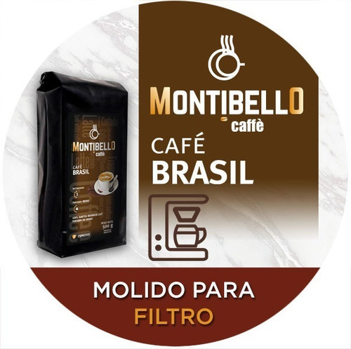 Cafe En Grano Montibello Brasil 500gr + Lata Contenedora