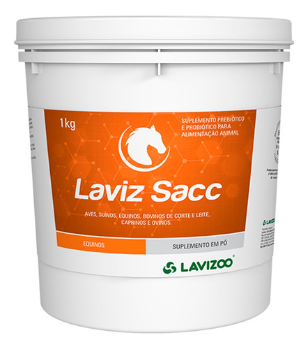 Laviz Sacc 1kg Aditivo Prebiótico Probiótico Equinos Bovinos