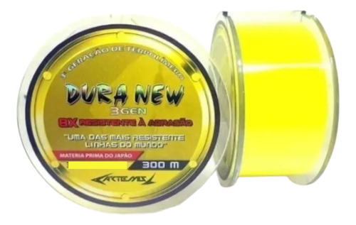 Linha Monofilamento 0,25mm Dura New (duranium) Amarela 300m 