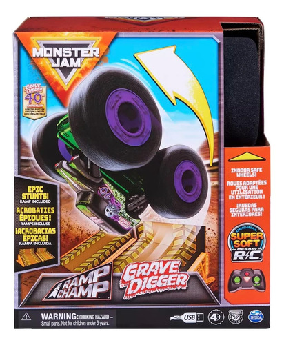 Monster Jam Ramp Oficial Campeón Grave Digger Control Remoto