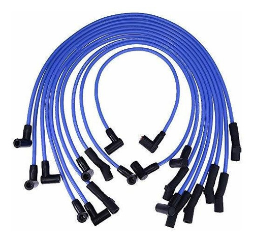 Nuevo Juego De Cables De Bujía Azul De Carreras De 9 Mm, Jue