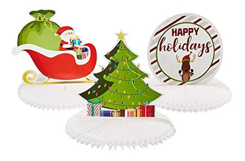 Decoración De Mesa Para Navidad3 Piezas De 12in. Marca Pyle