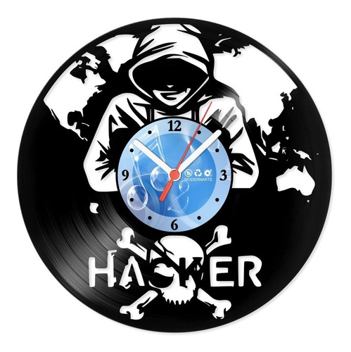 Relógio De Parede Disco Vinil Hacker Do Mal - Vdi-319