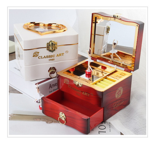 Imagen 8 de 12 de Caja De Música De Madera Caja De Música Antigua Marrón