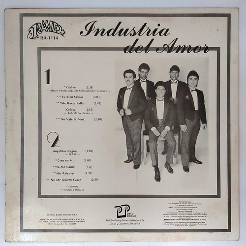 Industria Del Amor - Vuelve Lp