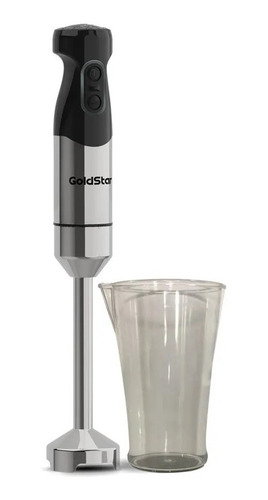 Imagen 1 de 6 de Mixer Minipimer Vaso Negro Y Acero 800 Watts Goldstar Fy801