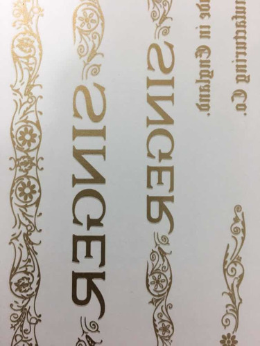 Decalques Especiais Singer Para Restauração Profissional