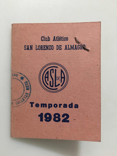 2 Antiguas Entradas 1982 Club Atlético San Lorenzo