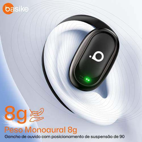 Basike Fone De Ouvido Sem Fio Bluetooth Ows Com Display Led