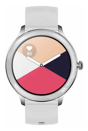 Smartwatch Colmi Serie V V33 1.09" caja 41.5mm plata, malla plata de silicona deportiva y bisel negro