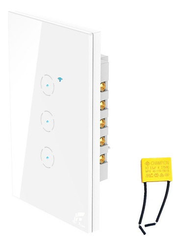Interruptor Wifi Touch 1 Botão Tuya Alexa Sem Neutro Rf433