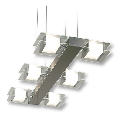 Aplique 2 Luces Cristal Y Acero Con Led Incluido Movil Con Ahora 18 Premium + Cuotas