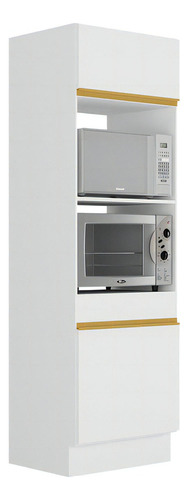 Paneleiro 2p 63cm P/ Forno E Micro Veneza Multimóveis V2116 Cor Branco/dourado