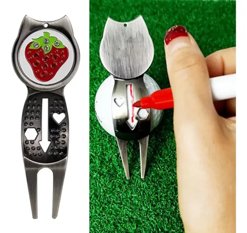 Marcador De Bola De Golfe De Golfe Divot Ferramenta Vermelho