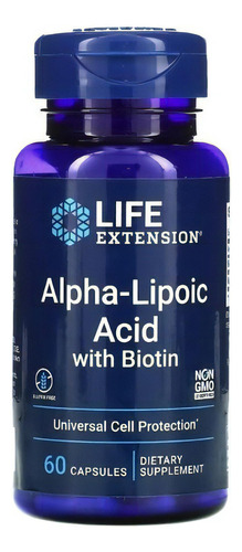 Antioxidante Acido Alfa Lipoico 60cp 250mg Lipoic + Biotin O Sabor Neutro