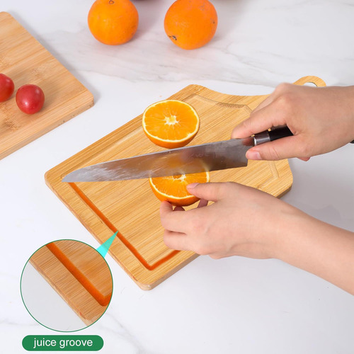 Set De 3 Tablas De Bambú Para Picar 100% Biodegradables