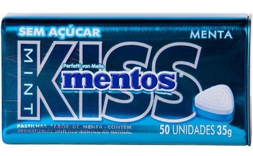 Bala Mentos Kiss Lata Sem Açúcar Menta