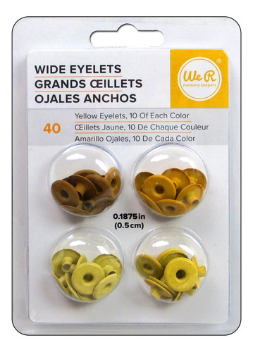 Ilhós Wide Eyelets We R Memory Keepers 40un Yellow 41587-9