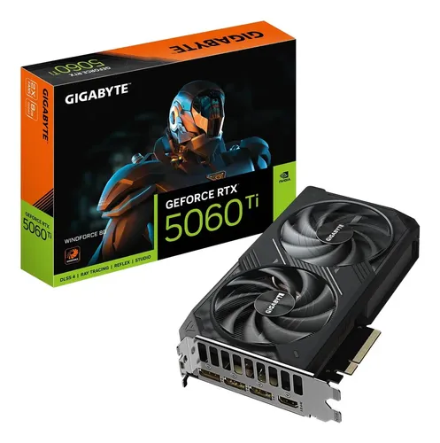RTX 5060 Ti Placa De Vídeo Gigabyte RTX5060 Ti Windforce 2x 8gb Gddr7