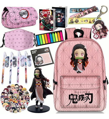 Kit De Útiles Escolares De Mochila Demon Slayer Para Cosplay