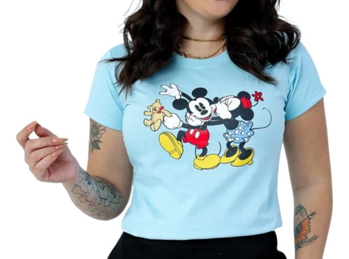 Tshirt Feminina Básica, Mickey E Minnie