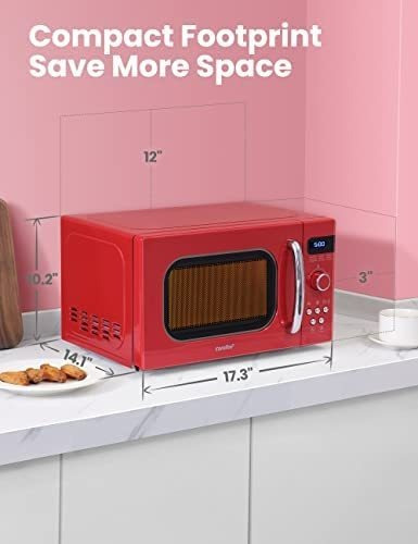 Imagen 2 de 8 de Comfee Horno De Microondas Pequeño Retro Con Tamaño Compacto