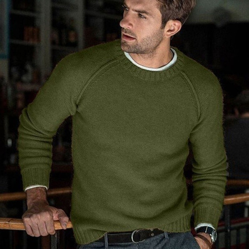 Suéter Liso De Otoño E Invierno Para Hombre, Nuevo, Casual