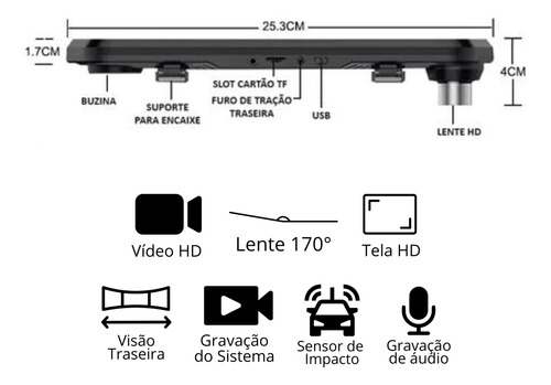 Retrovisor Multimídia Espelhamento Android Ios Kwid