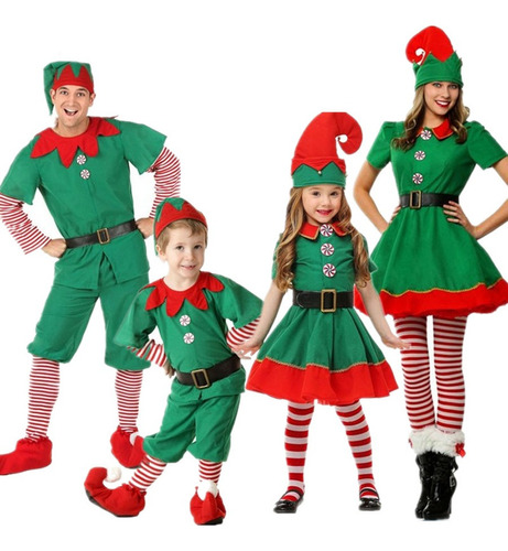 Disfraz De Halloween Para Niños Niña Elfo Santa Claus Conjun