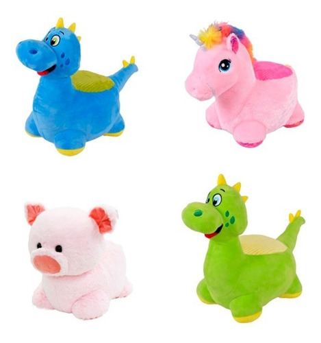 Puff Unicornio O Dinosaurios Asiento 17.5 Peluche