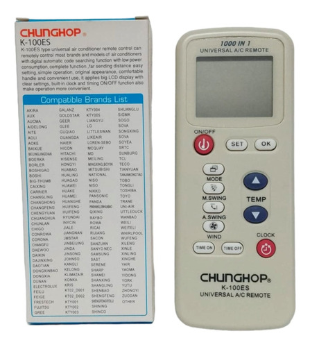 Control Remoto Aire Acondicionado Universal Modelo K-100es