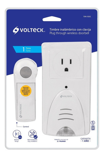 Timbre Inalambrico 1 Control 1 Contacto 1 Tono Volteck 46631