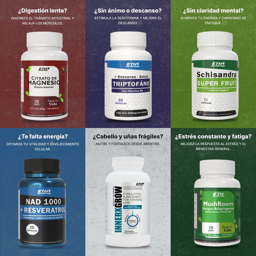 Magnesium Cápsulas Suplemento Natural Anti Estres Y Ansiedad Sin Sabor