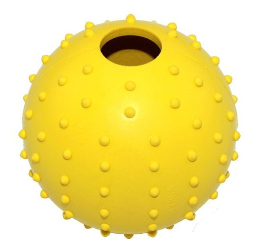 Juguete Perro Pelota Puas D Caucho 6cm Con Soga Manija Bp052 Color Amarillo