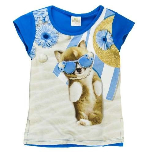 Blusa Infantil Cachorro Na Praia - Bugbee