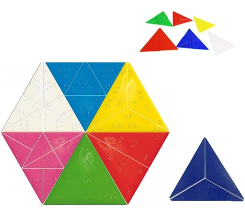 Fracciones Triangulares De Plástico  Paquete C/5 Juegos