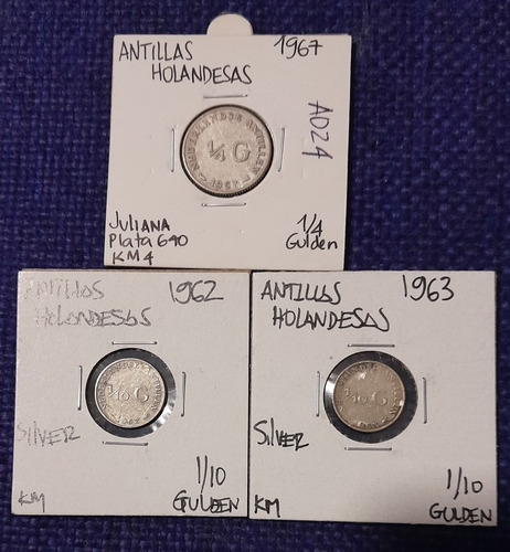 3 Monedas En Plata (ley 640), Antillas Holandesas 