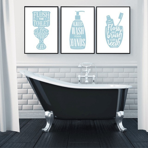 Imagen 1 de 1 de Tripticos De Cuadros 30x40 Para Baño - Set X 3