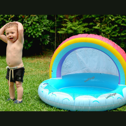 Imagen 3 de 9 de Pileta Inflable Bebe Con Techo Niños Agua Verano Pelotero