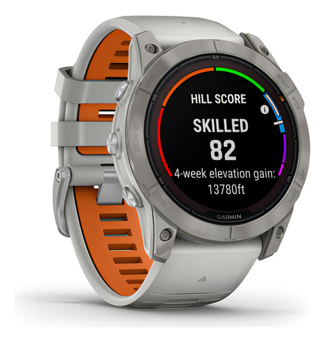 Fenix 7x Pro Zafiro Solar Titanio Con Malla Gris Y Naranja
